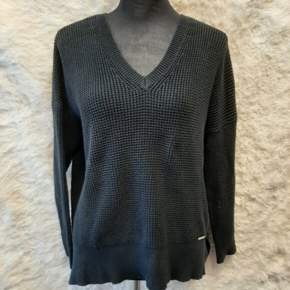 Michael Kors Women's Black V-Neck Knit Sweater Size: P/M - Picture 1 of 9